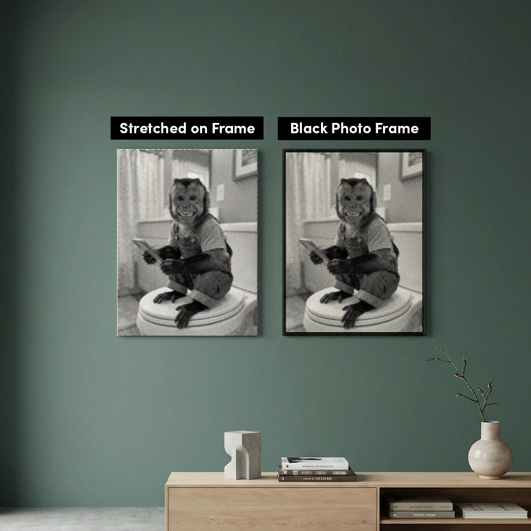 Dot Painting Singe sur des Toilettes