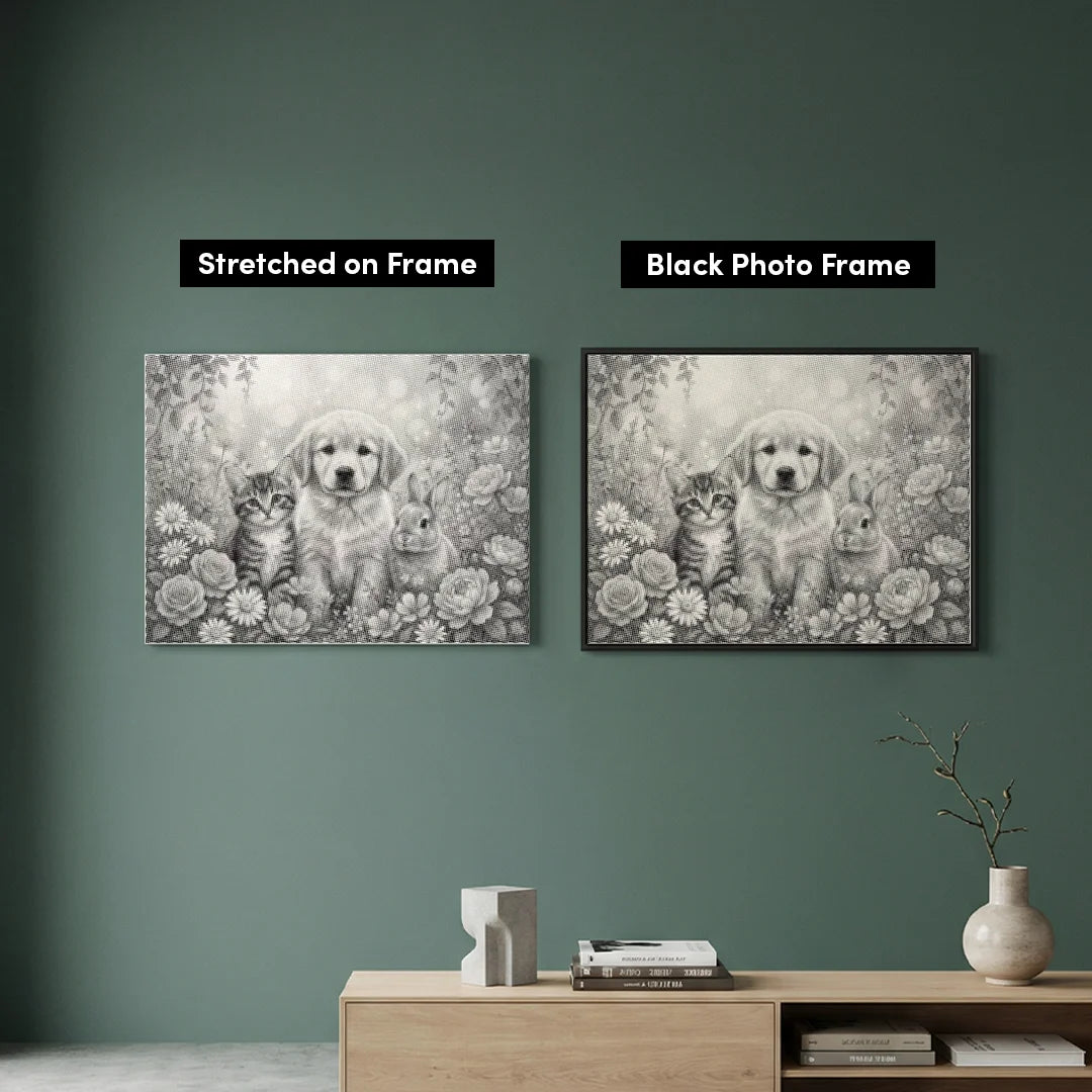 Peinture de point de chien de chat et de lapin