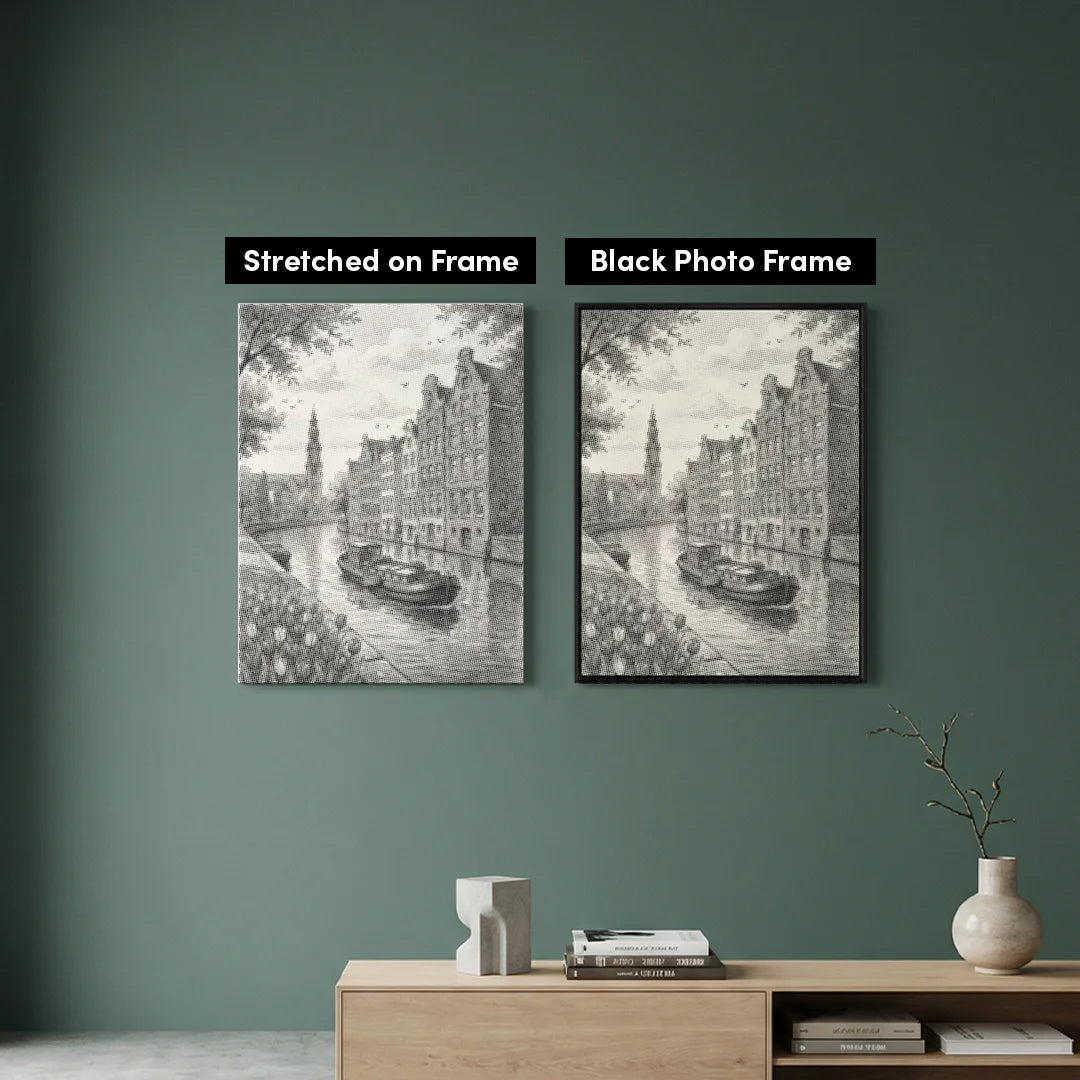 Peinture à points du canal d’Amsterdam