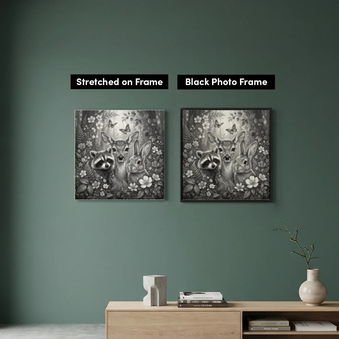 Peinture à points d’animaux heureux
