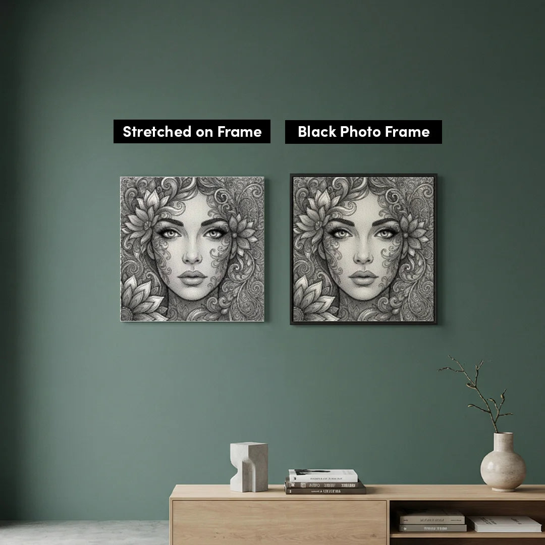 Peinture à points de visage botanique