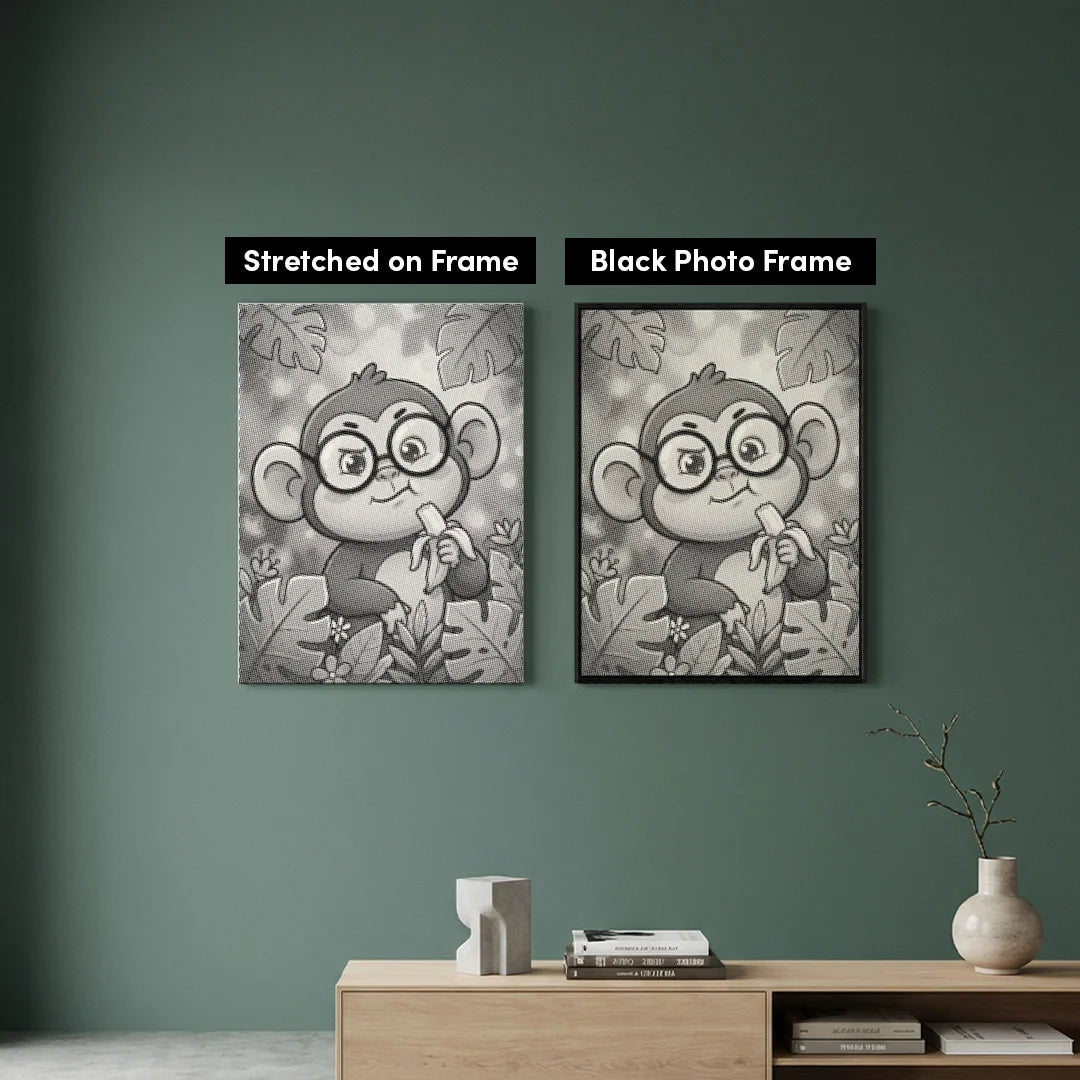 Singe avec lunettes de soleil Dot Painting