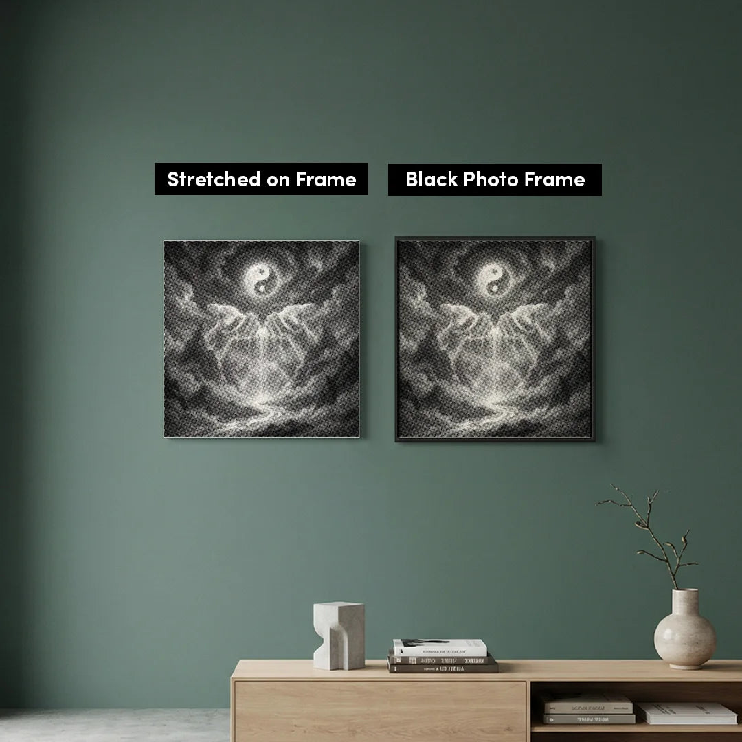 Peinture à points de cascade Ying Yang