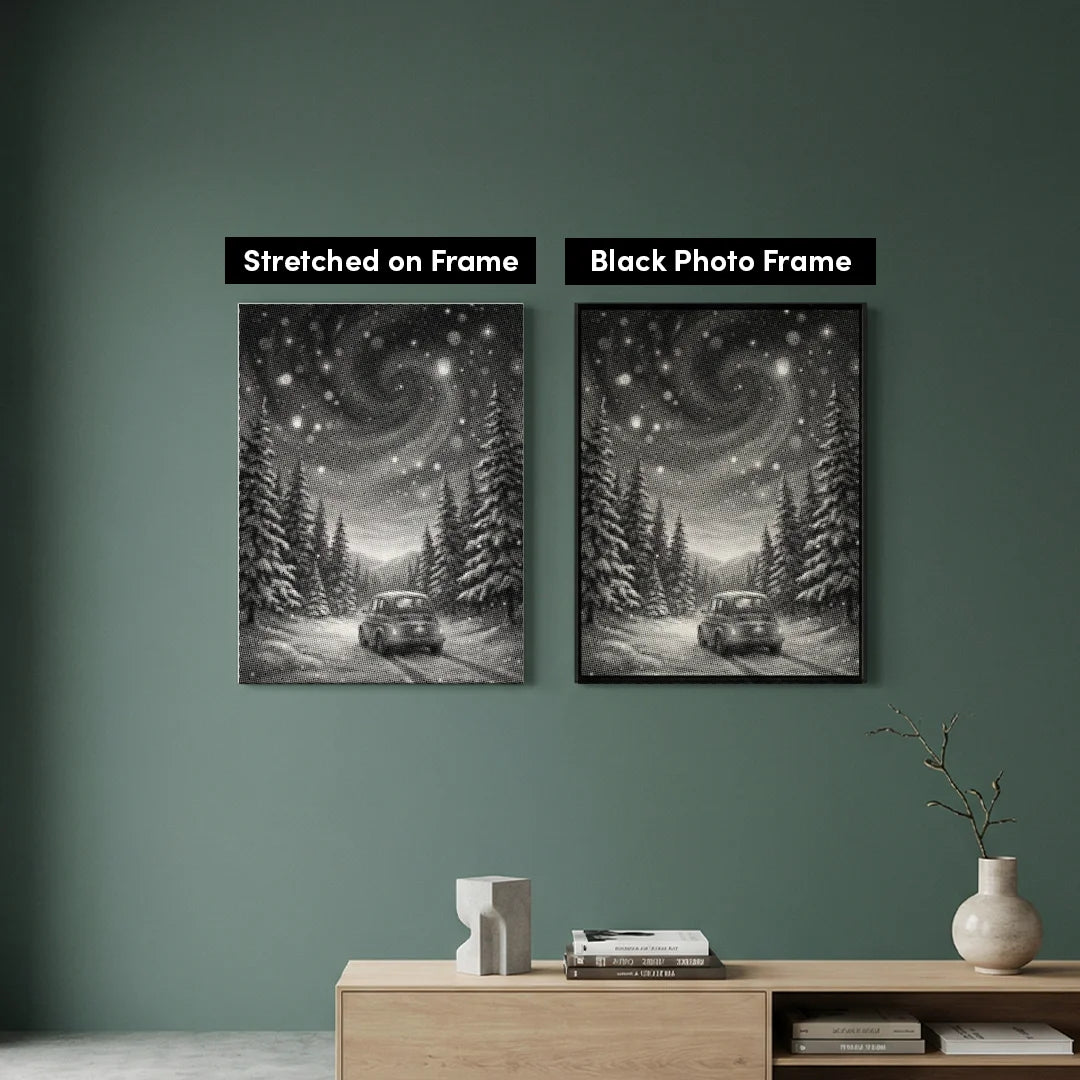 Peinture magique de points de nuit d’hiver