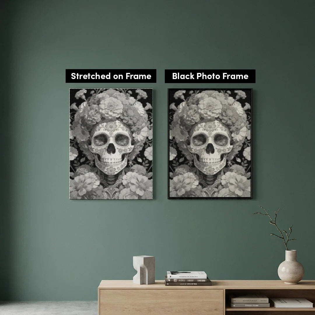 Dot Painting Tête de Mort Mexicaine