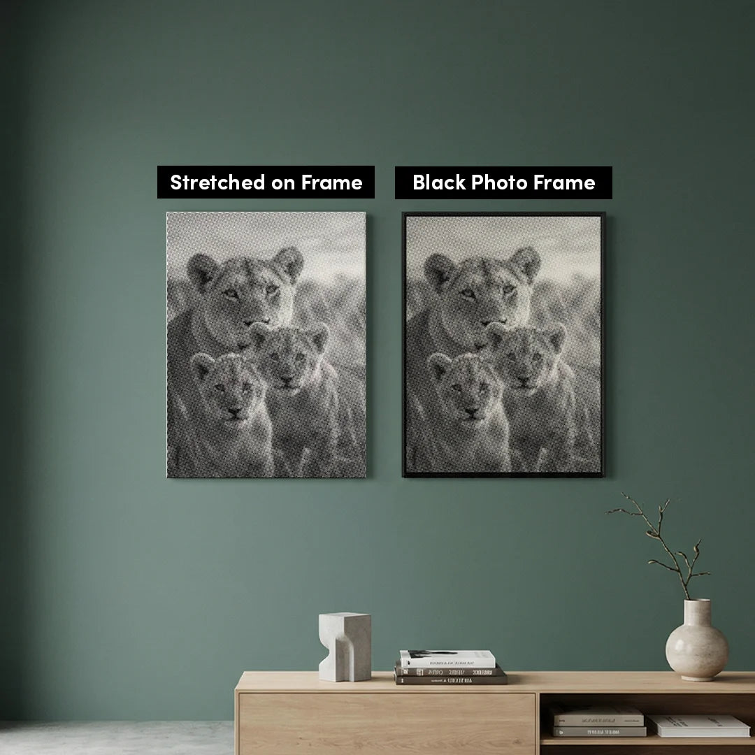 Peinture à points de la famille Lion
