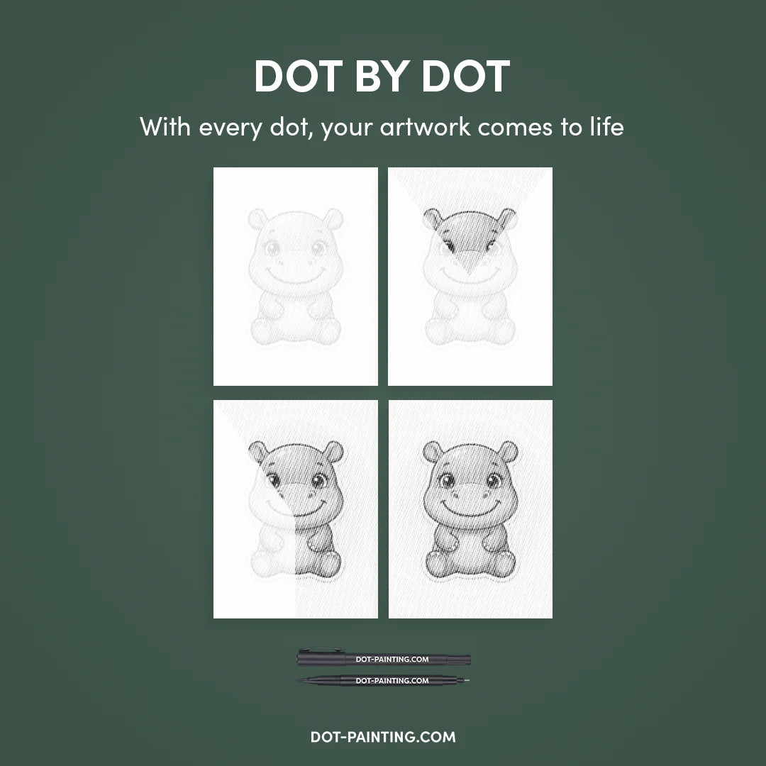 Peinture de points d’hippopotame