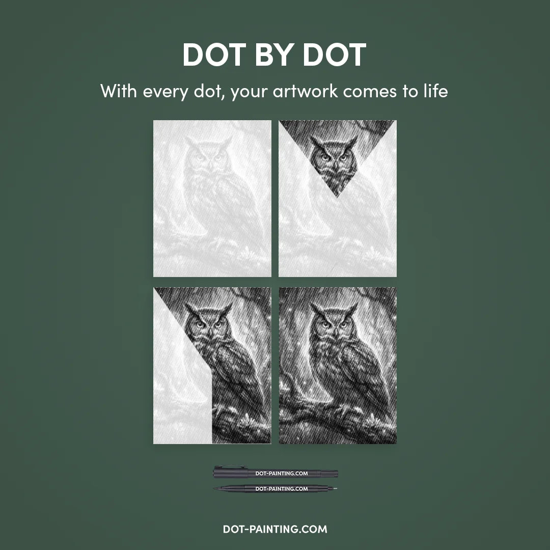 Dot Painting Hibou