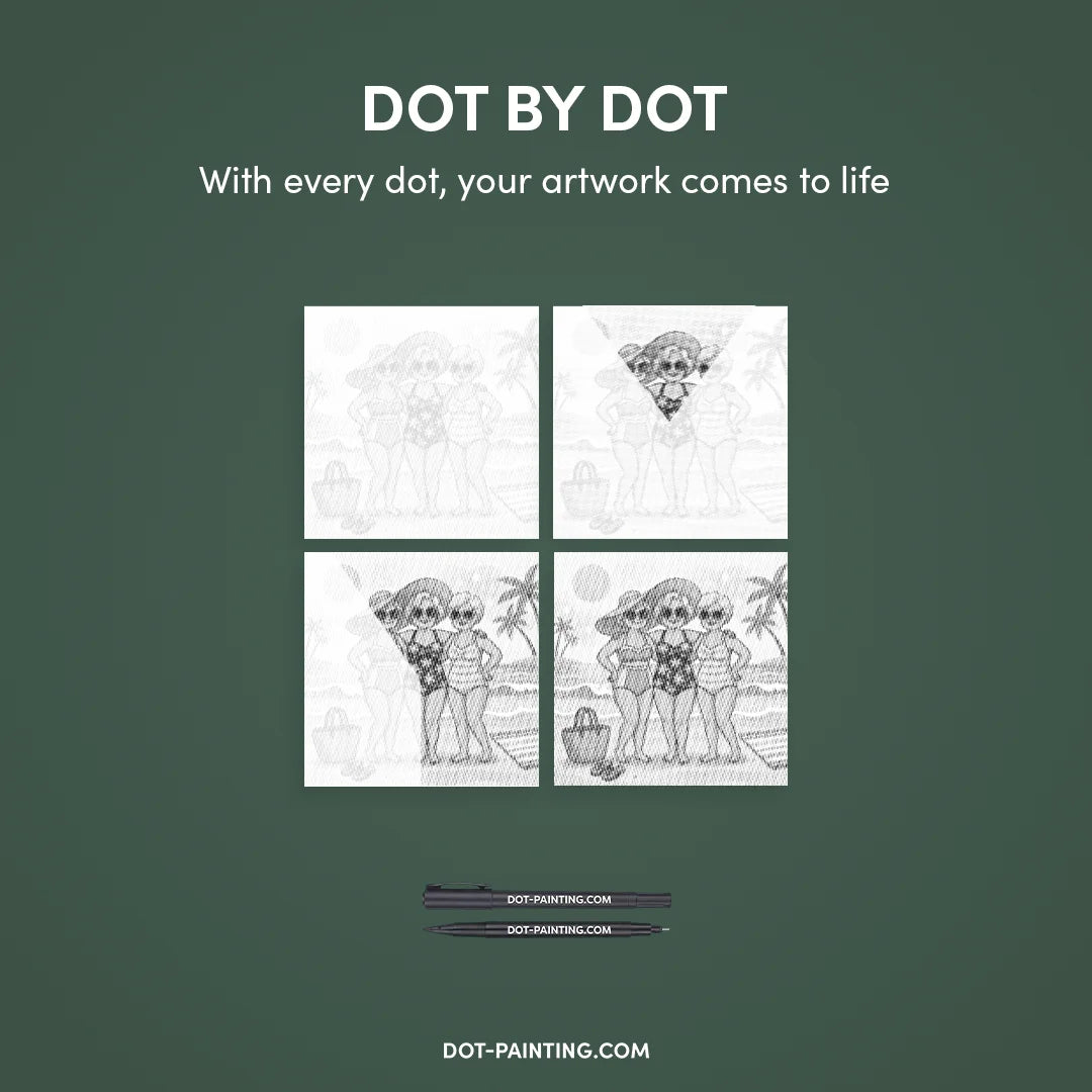 Peinture à points de vieilles dames