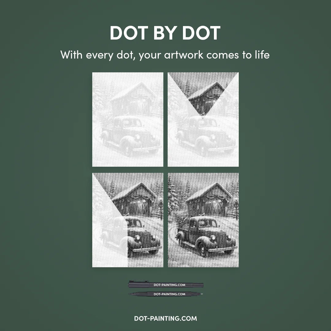 Peinture à points de voiture du Père Noël