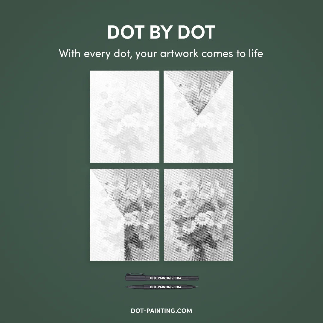 Dot Painting Cœurs et Fleurs