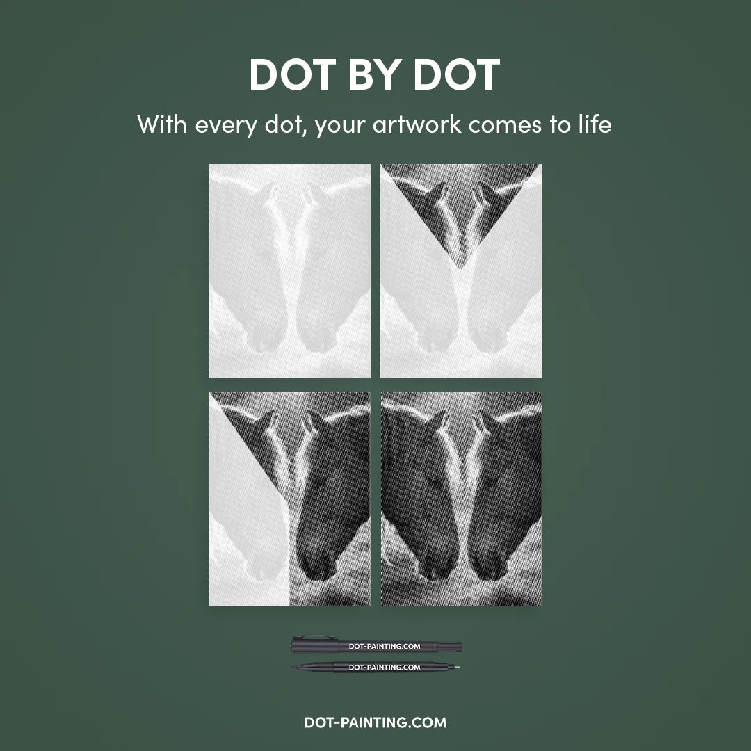 Dot Painting Deux Chevaux