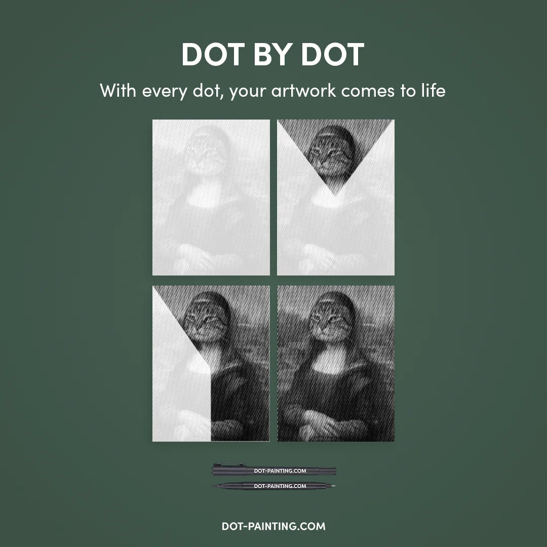 Peinture à points de chat Mona Lisa